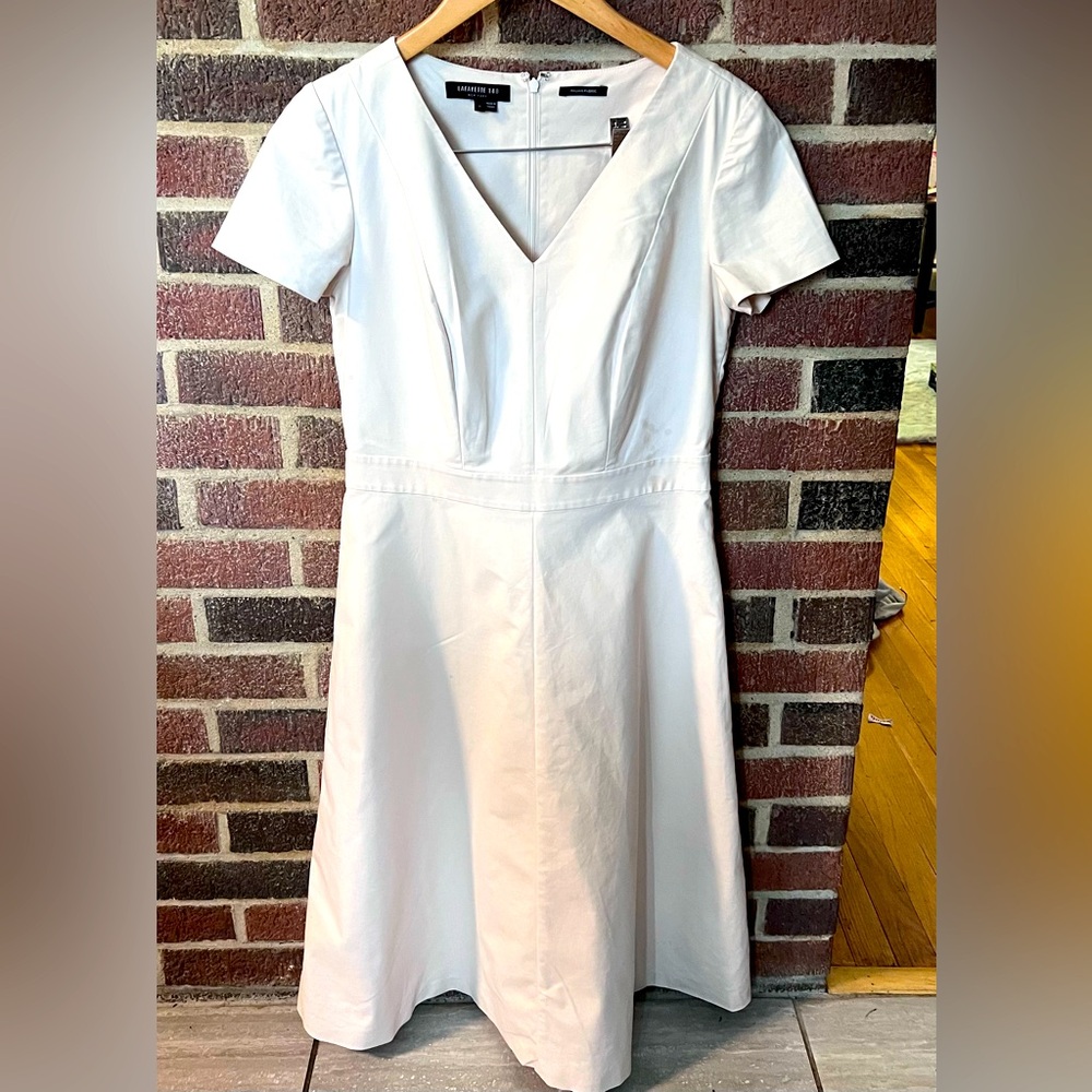 New Lafayette 148 New York “Reg $697 “ now $90 Cream Colored Fit&Flare Dress sz6